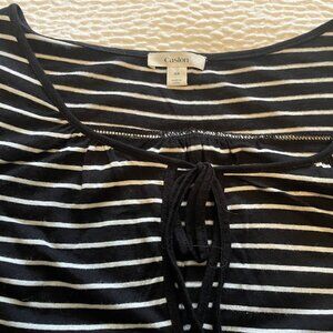 B & W thin long sleeve top - XS generously cut worn only once